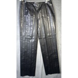 Anita Sommer Ladies Black Faux Leather Pants Size XL 44 Cotton Polyvinyl Blend
